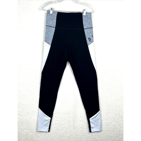 PINK Victoria's Secret Women Activewear Pants Medium Black Yoga Joggers Logo - Picture 10 of 10